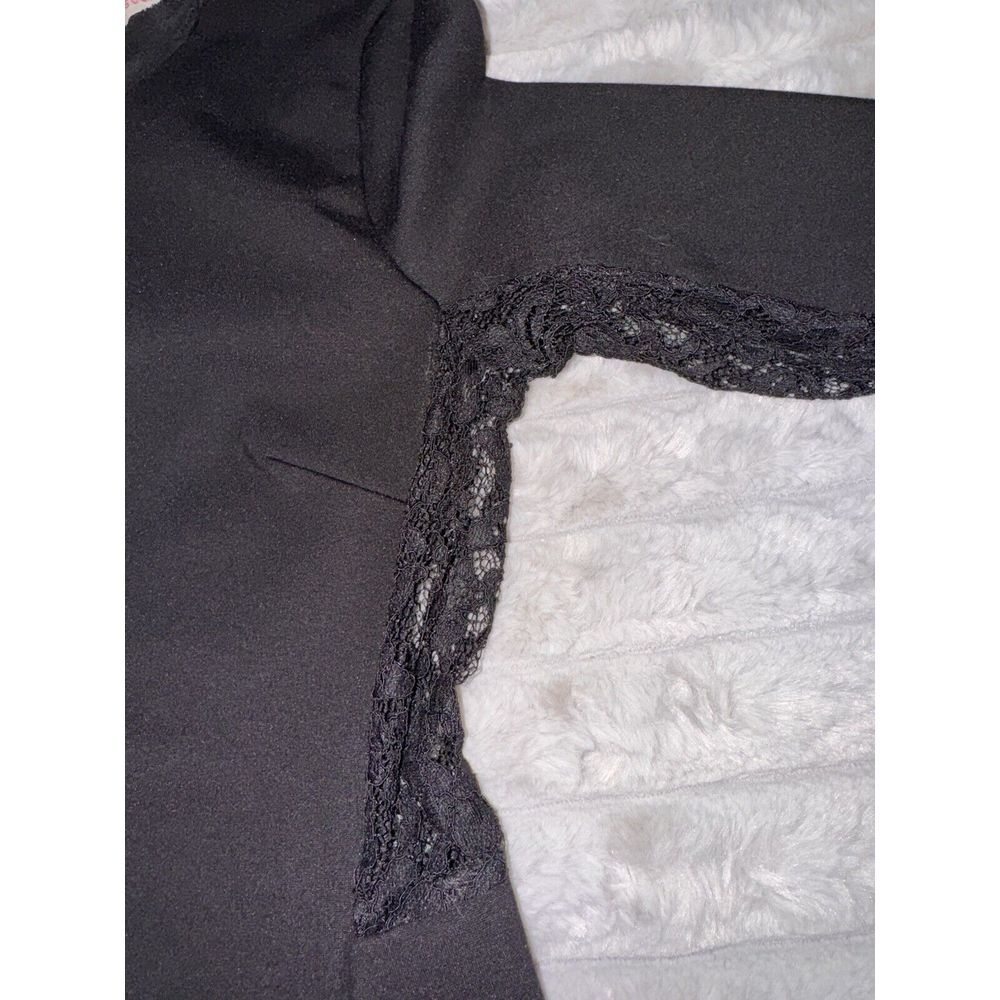 Rebecca Taylor Black Long Sleeve Lace Trim Peplum Top Sexy Girl Boss Womens Sz 0 - Picture 6 of 9